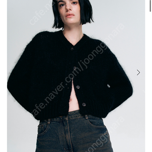 후왓웨어 soft mohair cardigan - black