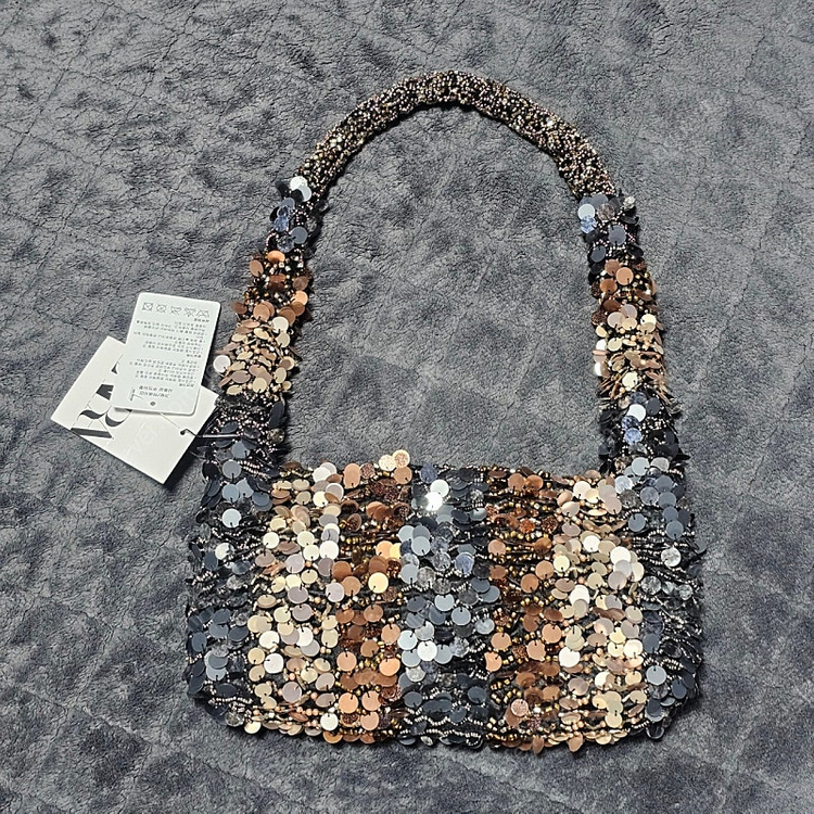 멀티컬러 시퀸 스팽글 숄더백 자라 ZARA 가방 미개봉 이미지