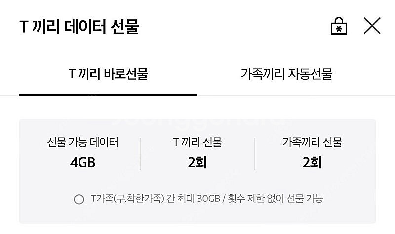 skt 데이터 2기가 3000원--0
