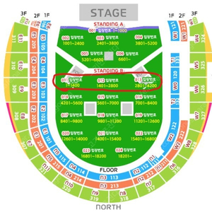 오아시스 내한공연 스탠딩B B구역 2연석 양도