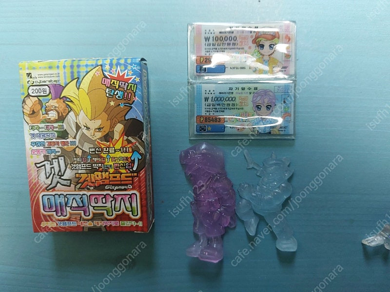 2000년대 초반 온라인게임 겟앰프드 옛날 짱딱지 (고무딱지) 21곽 일괄 팝니다 이미지