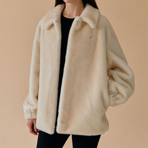 재업로드))) 어그스트 ugst half fur jacket (ivory) 1회착용 택포 6만원