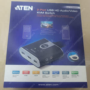 ATEN 2포트 USB HD 오디오/비디오 KVM 스위