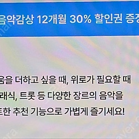 지니 음악감상 12개월 30%할인권