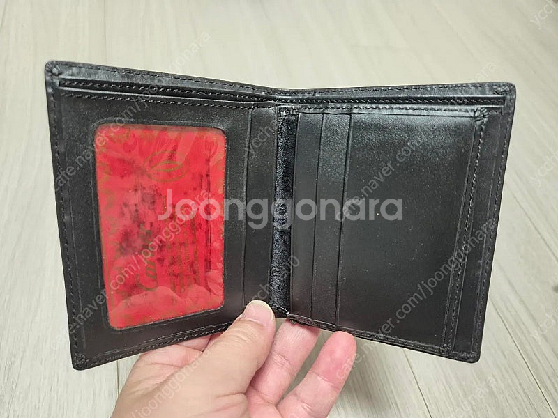 미사용 새제품 까르띠에 검정 가죽 반지갑(카드지갑) 판...--2