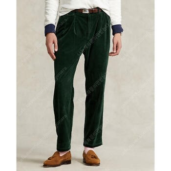 폴로 랄프로렌 휘트먼 whitman 릴렉스핏 코듀로이 플리츠 팬츠 그린 30x30--2