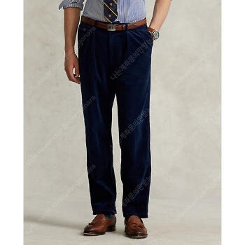 폴로 랄프로렌 휘트먼 whitman 릴렉스핏 코듀로이 플리츠 팬츠 네이비 30x30--2