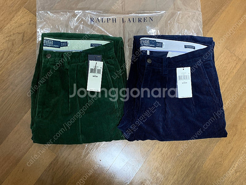 폴로 랄프로렌 휘트먼 whitman 릴렉스핏 코듀로이 플리츠 팬츠 네이비 30x30--6