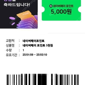 네이버페이 포인트 5000원