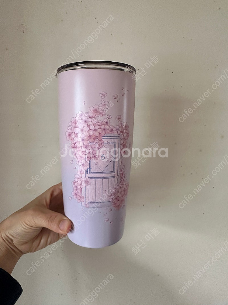 스타벅스 벚꽃가든 스텐 더블 뚜껑 텀블러--0