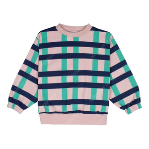 (새상품, 정품) 24aw 윙켄 Big Check Cumulo Sweat, Mint/Rich Navy 10y, 12y