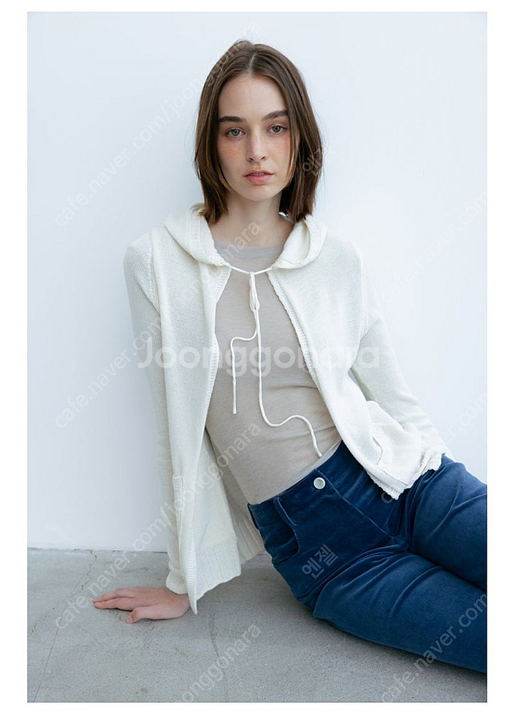 타낫 트리밍 후디 가디건 크림--0