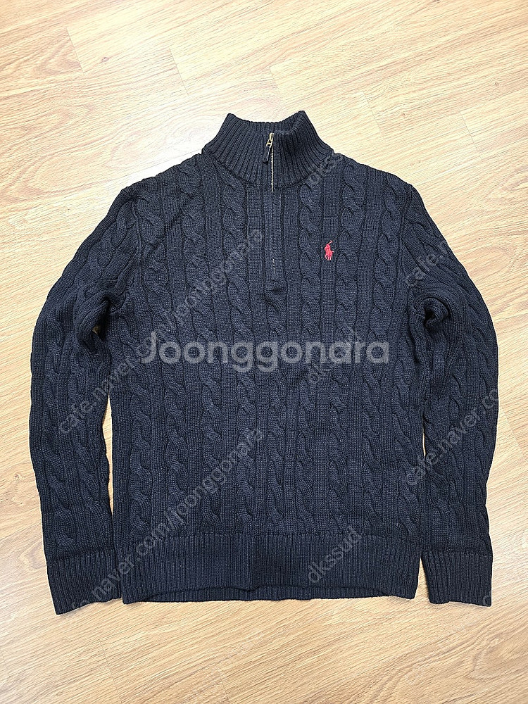 폴로 케이블 집업 니트 블랙--0