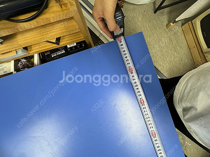 블루 색상 사무실 책상 팝니다 1600*800 3개 5...--1