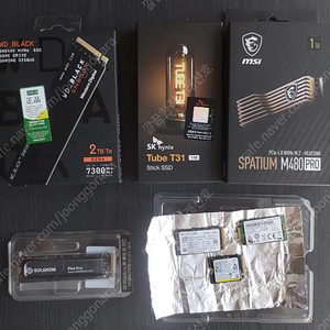 SN850X, SK T31외장SSD, M480 PRO 히트싱크, P44 PRO NVMe, SN740