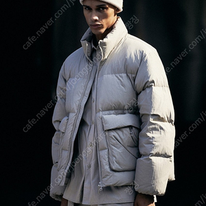 새상품) 무신사 시티레저 다운 숏 패딩 재킷 XL, 2XL 그레이쉬 베이지