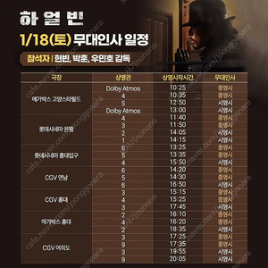 1월 18일,19일 하얼빈 무대인사 통로,단석,2연석 저렴하게 양도 홍대,연남,압구정,왕십리,월드타워