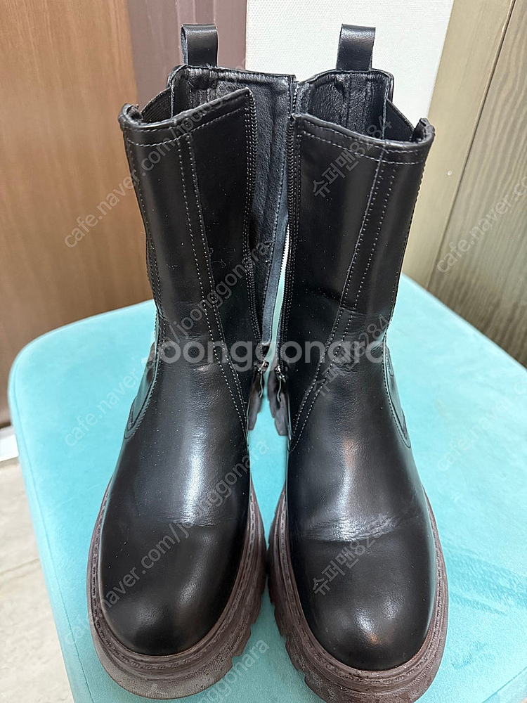 포멜카멜레 청키 첼시 블랙 앵클 부츠 5CM 240mm--2