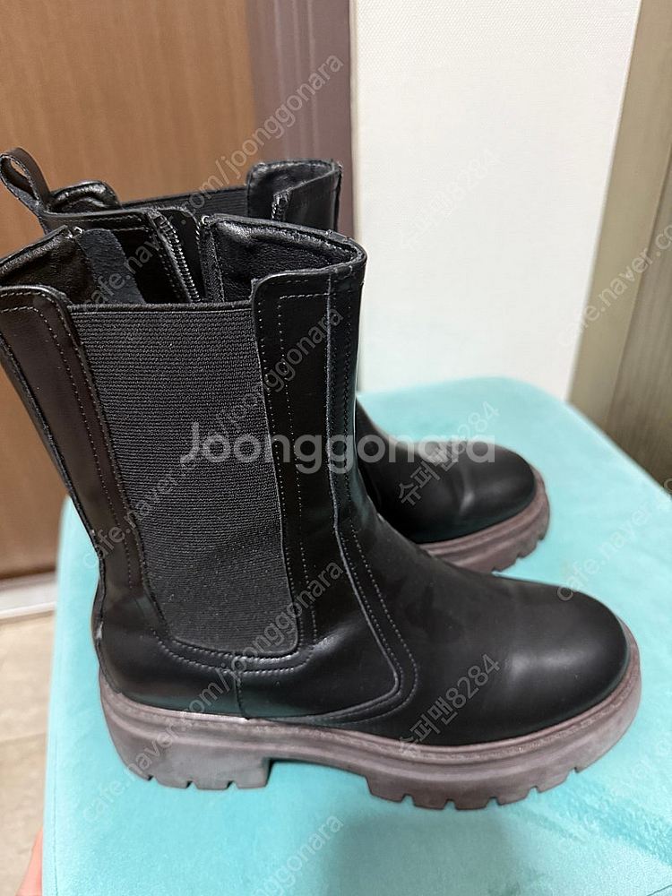 포멜카멜레 청키 첼시 블랙 앵클 부츠 5CM 240mm--4