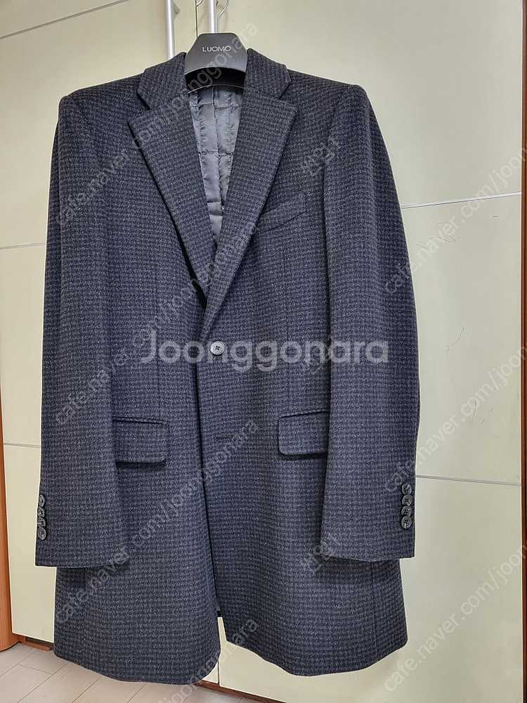 남성 워모 울 캐시미어 코트 [하운드 투스 그레이 색상]--0