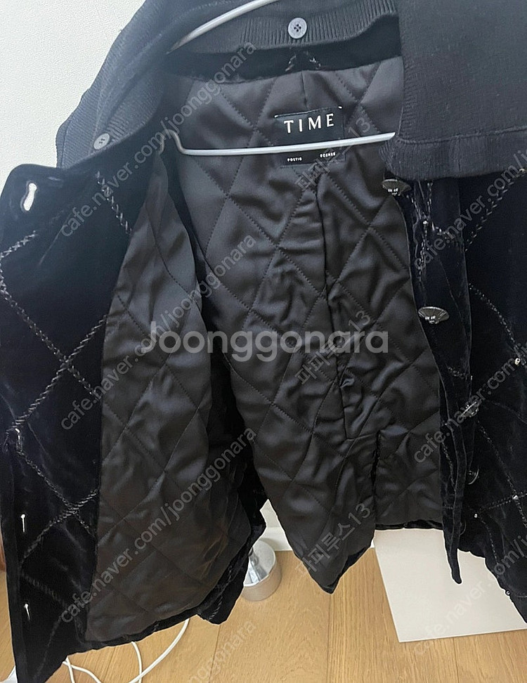 타임 Time 아가일 벨벳 자켓 (시착만 한 컨디션, ...--2