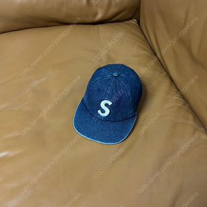 Supreme 슈프림 데님 S로고 6패널 볼캡 모자 (Washed Denim)