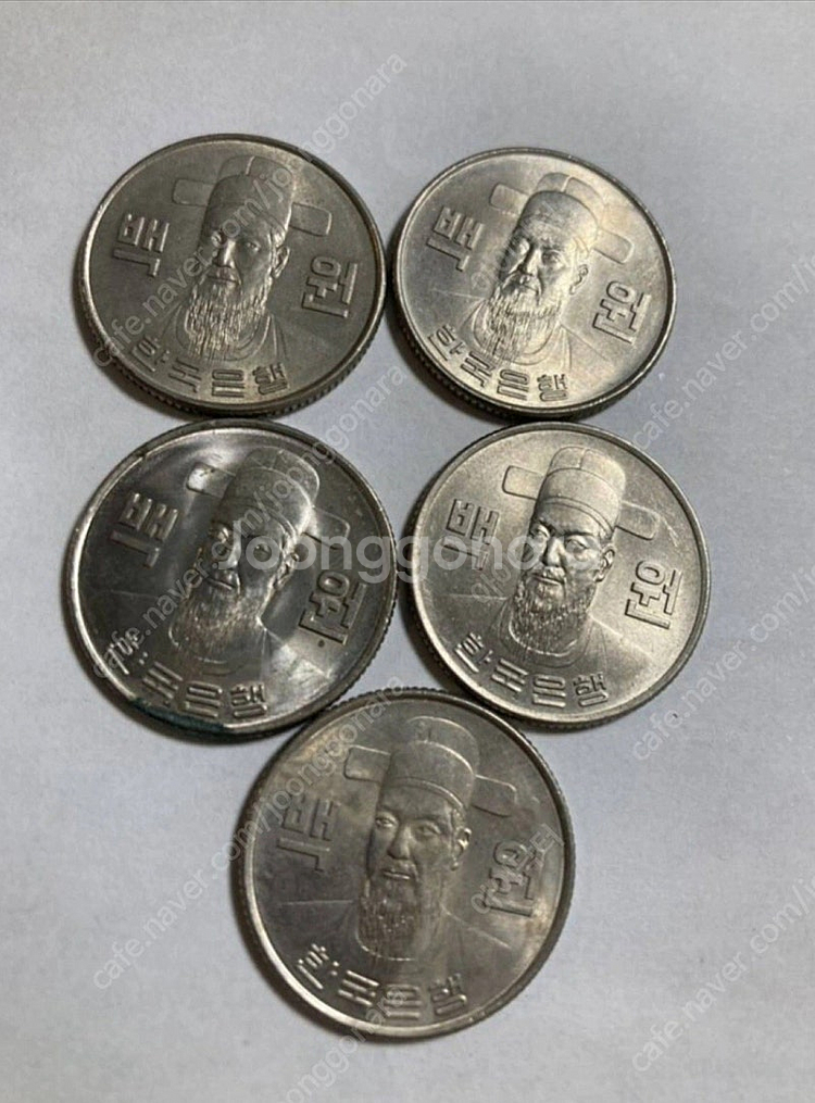 옛날돈 희귀동전 미사용 백원 100주--0
