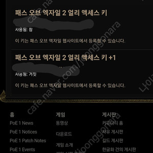 패스오브엑자일2 얼리엑세스 코드 팝니다