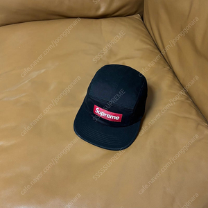 Supreme 슈프림 블랙 레드 박스로고 캠프캡 모자 (Washed Black)