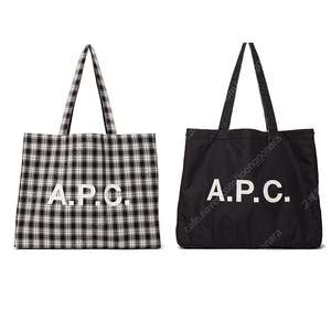 (양면)아페쎄 A.P.C 다이앤 체크 도트백 에코백