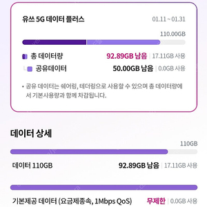 유플러스 데이터 2기가 일괄 3000