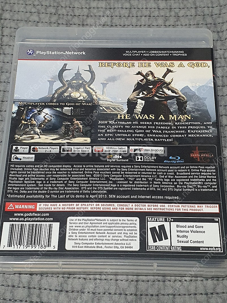 Ps2 갓 오브 워 1,2 판매합니다(+어센션)--6