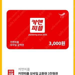 카앤피플 3000원 금액권 천원 (즉시발송)