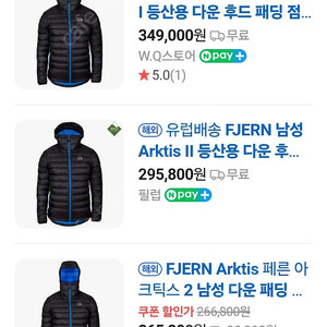 FJERN 남성 Arktis II 등산용 다운 후드