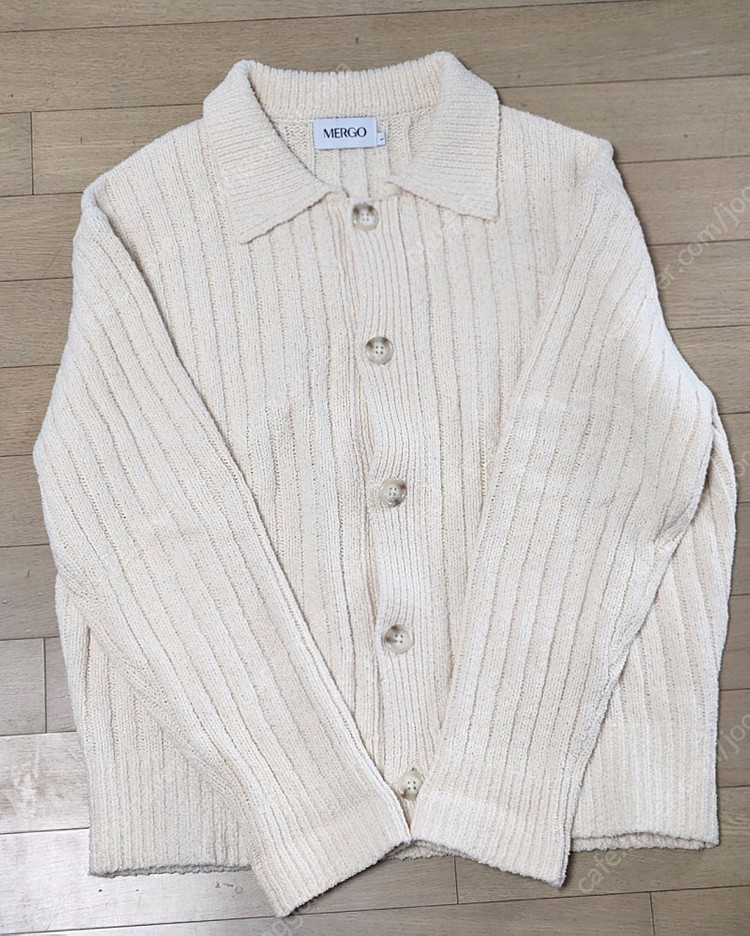 부클 버튼 카라 가디건 [아이보리]--3