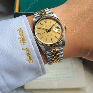 [정품] 롤렉스 데이저스트 36 린넨 다이얼 콤비 1989년식 빈티지 풀세트 (Rolex Datejust Linen Gold Dial Gold Year 1989)