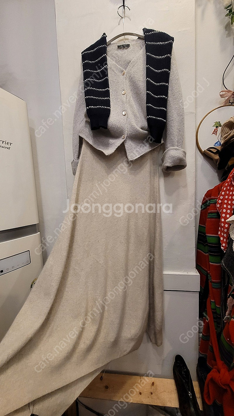 막스마라 모헤어 가디건. 에고이스트 램스울 아방 롱스커트--1