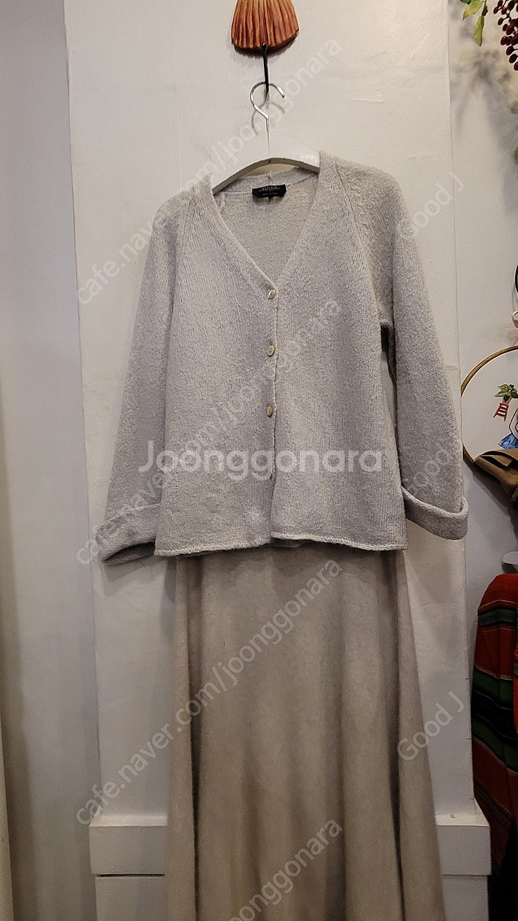 막스마라 모헤어 가디건. 에고이스트 램스울 아방 롱스커트--2