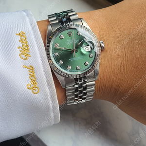 [정품] 롤렉스 데이저스트 36 올리브그린 10P 다이아 엔진턴 (Rolex Datejust 36 Olive Green 10P Diamond Vintage)