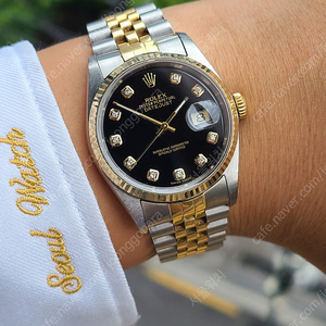 [정품] 롤렉스 데이저스트 36 블랙 10P 다이아몬드 콤비(Rolex Datejust Black 10P Diamond Dial)