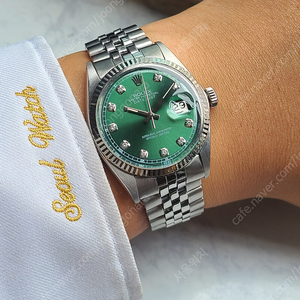 [정품] 롤렉스 데이저스트 36 올리브그린 10P 다이아 엔진턴 (Rolex Datejust 36 Olive Green 10P Diamond Vintage)