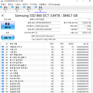 3.84tb 삼성 SSD 싸게 팝니다. (거의 4TB)