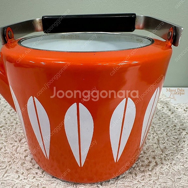 빈티지 캐서린 홀름 티팟 오렌지 로터스 주전--6