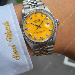 [정품] 롤렉스 데이저스트 엔진턴 베젤 옐로우 스텔라 10P 다이아 빈티지 (Rolex Datejust Engine Turned Bezel 10P Yellow Stella Vint