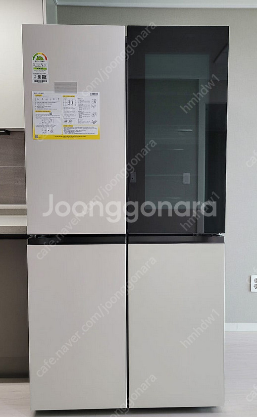 (새상품)LG 디오스 오브제컬렉션 노크온 4도어 냉장고--0