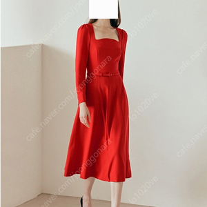 BAU 브라이드앤유 페넬로페 원피스 레드 PENELOPE Square neck flared dress (Scarlet red) 1사이즈(55) 판매합니다.새상품!