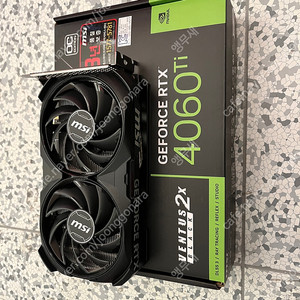 MSI 지포스 RTX 4060 Ti 벤투스 2X 블랙 OC D6 16GB