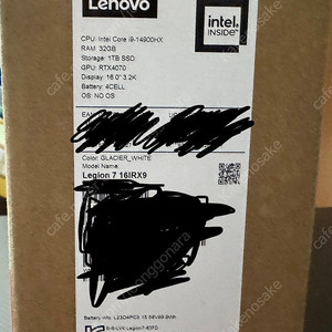 초고사양 16인치 노트북 Lenovo legion 7i 16IRX I9 4070 plus 판매합니다