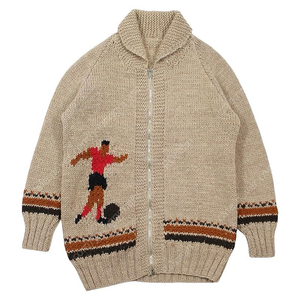 1950-60s Wool Cowichan Zip-up Sweater 풋볼 울 코위찬 집업 스웨터 50년대 60년대 빈티지 캐나다 생산 스피드 지퍼