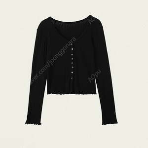 리본빛 블랙 가디건 Eyelet Cardigan